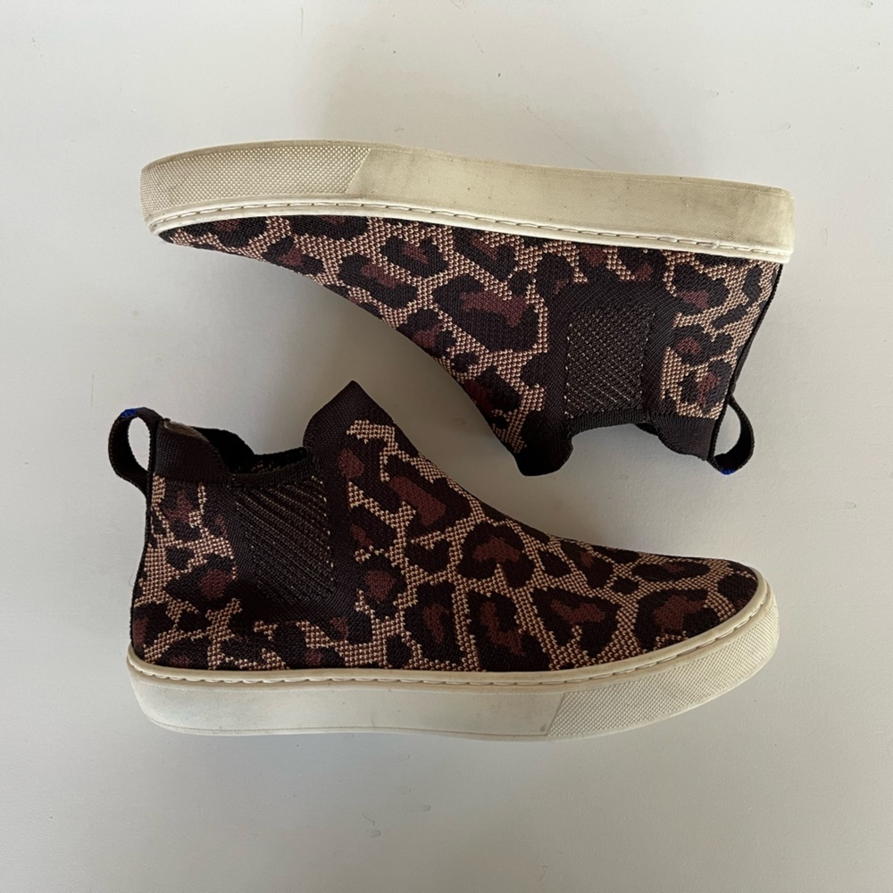 Rothy’s Chelsea Slip-On High Wildcat Cheetah Print High Top Sneaker, Brown, 7 - Picture 6 of 11